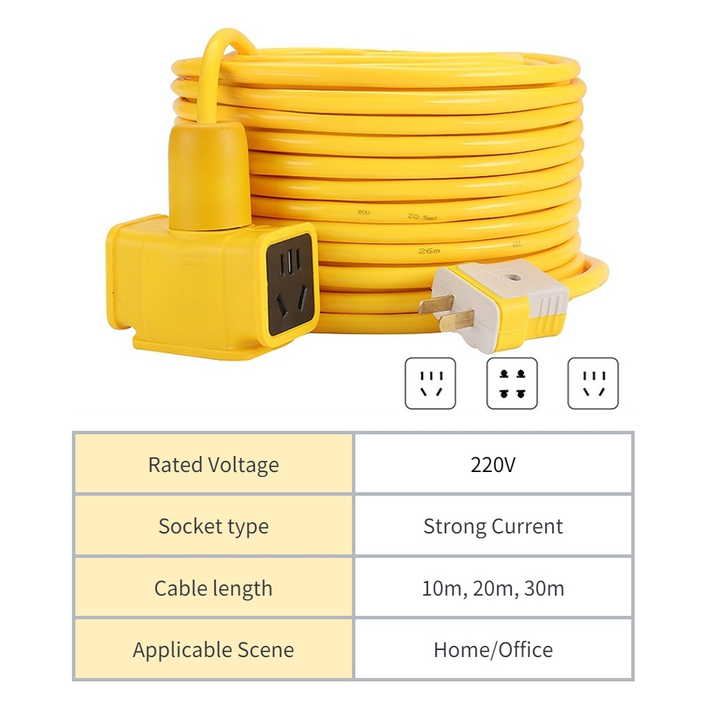 Extra long extension cord with switch and durable power strip - Image 3