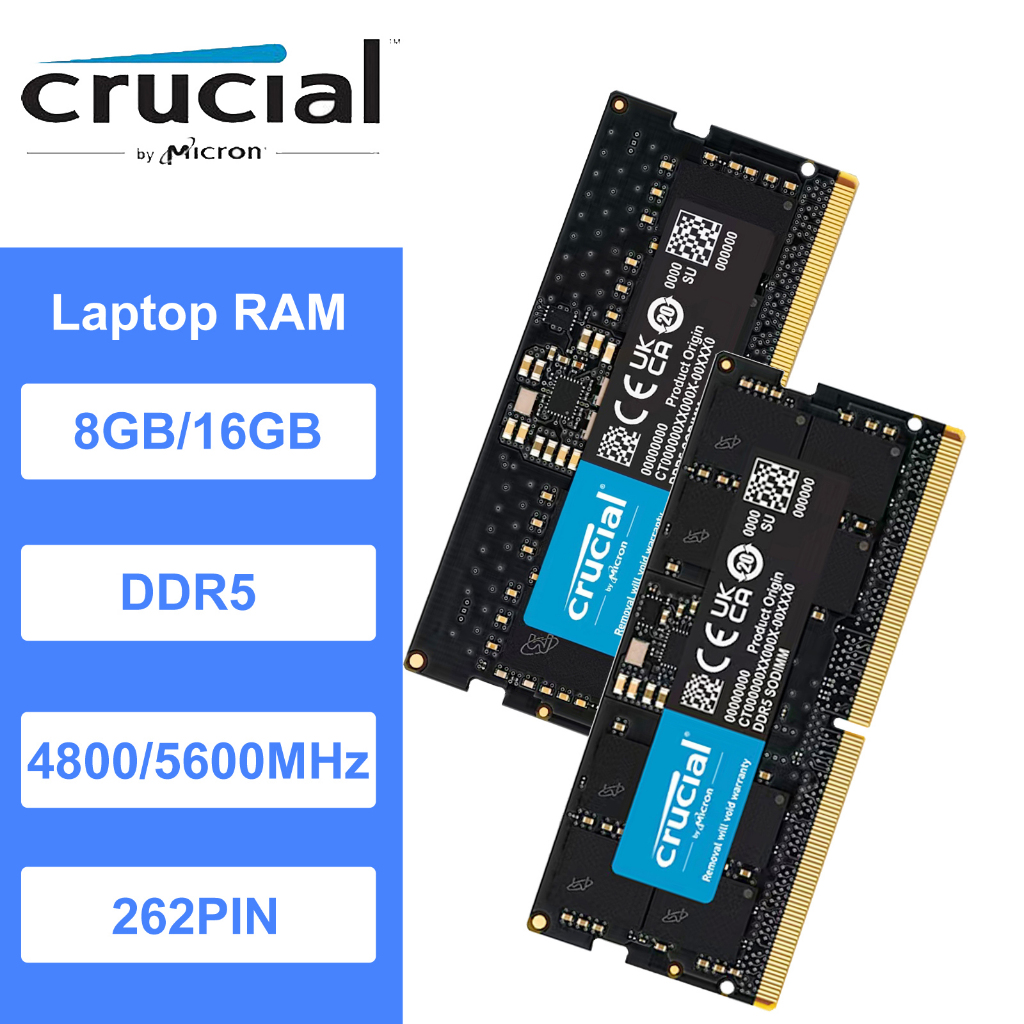 crucial DDR5-5200 DIMM 32GB(16GB×2枚) Crucial 32GB DDR5 RAM Kit (2x16GB), 4800MHz CL40 Laptop