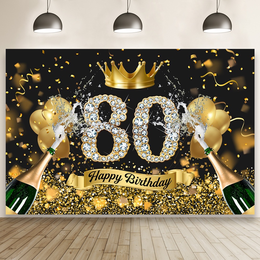 180PCS 80th Birthday Confetti Gold Glitter - 80th party