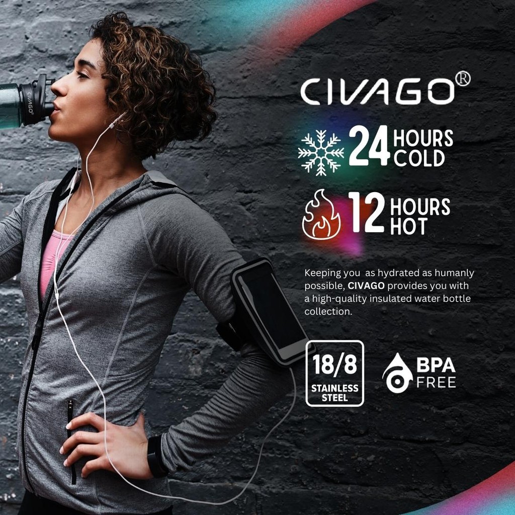 CIVAGO（13oz）Ceramic liner Stainless Steel Coffee Mug With Lid Vacuum Flask Hot And Cold Tumbler - Image 7