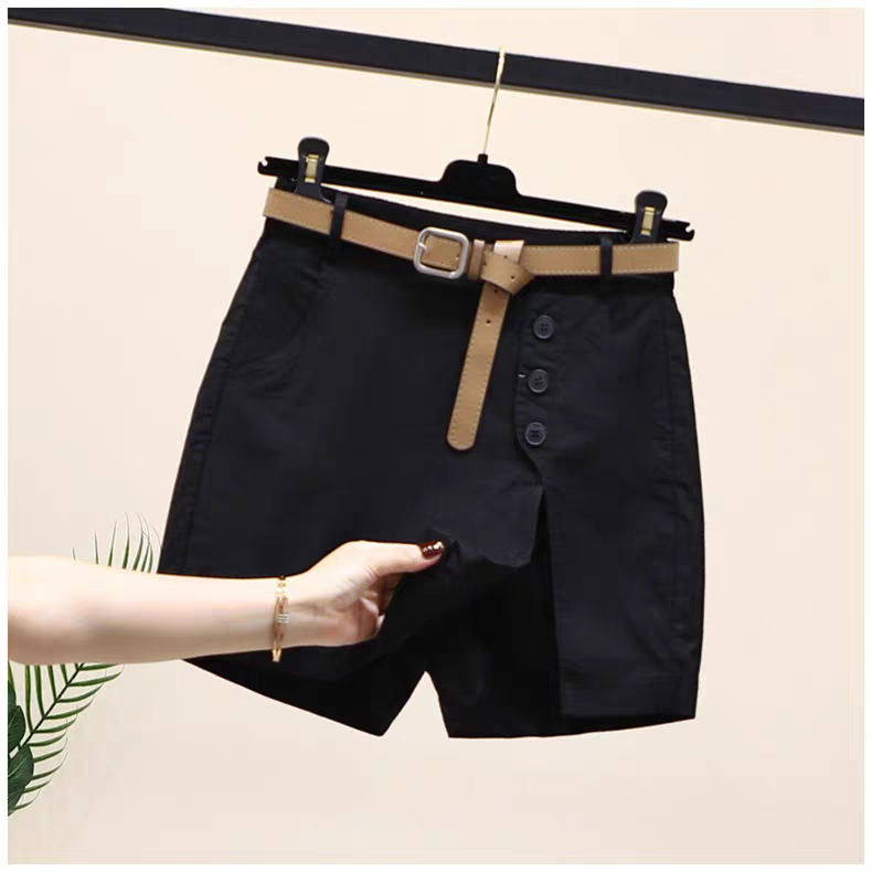 Korean Fashion Elastic Waist Skirt Slimming Skort Split Short Cargo Pants - Image 2