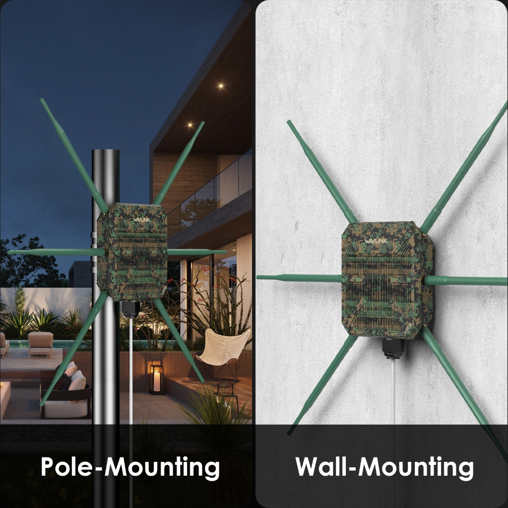 WAVLINK AX3000 WiFi6 Outdoor Access Point For Piso WiFi/Starlink Dual Band 2.4G+5G Long Range Outdoor WiFi Mesh Extender with 6x7dBi High-gain Antennas - Image 7