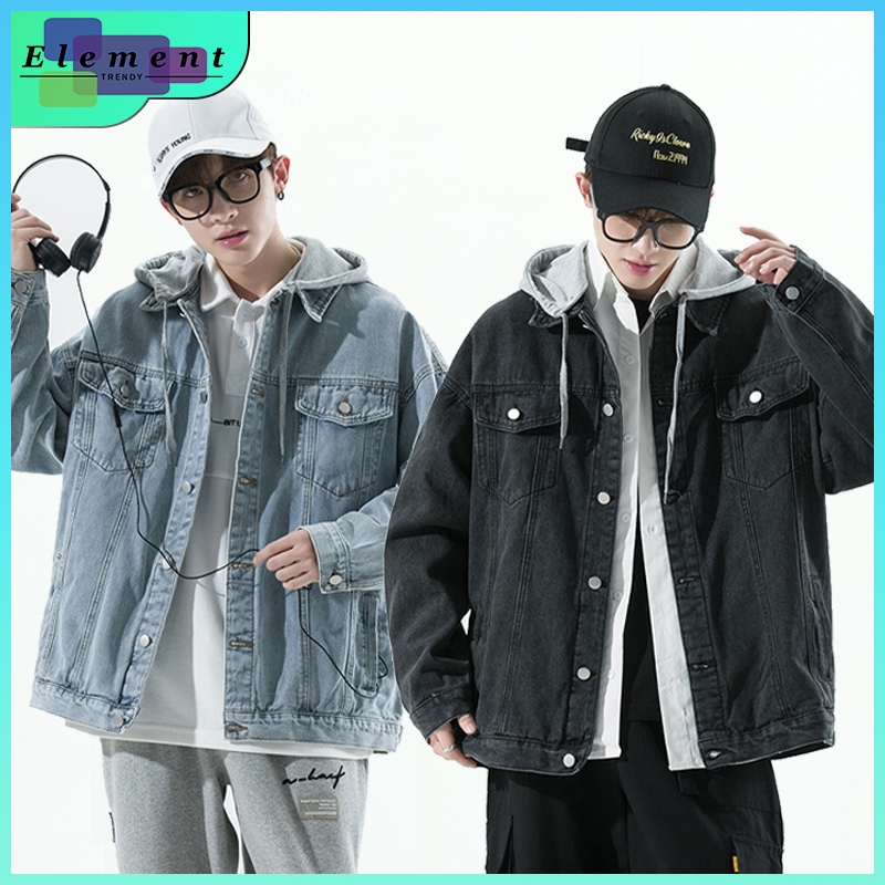 U LAN】Mud Dekki Denim Hooded Jacket Shop men hooded denim