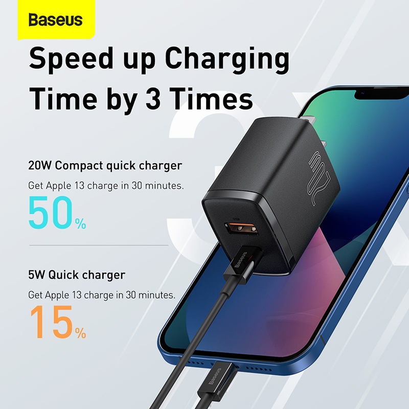 Baseus 20W U+C Quick Charger Support PD3.0 QC3.0 USB Type-c Charger for i13 Tablet Huawei Mate 20 - Image 7
