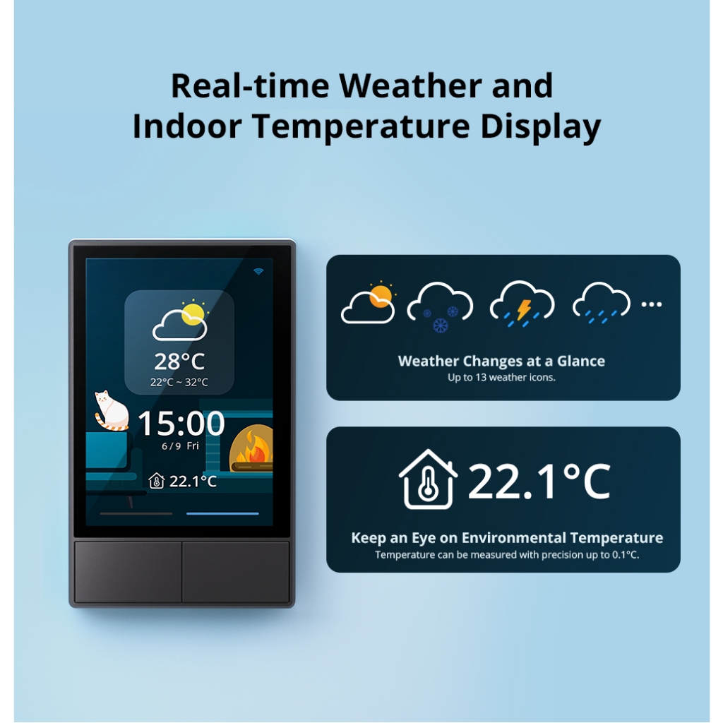 SONOFF NSPanel Smart Scene Wall Switch EU/US Type Wifi Smart Thermostat Display All-in-One Control Integrated HMI Panel Home Automation Thermostat Smart Home Works with Alexa Alice — view 3