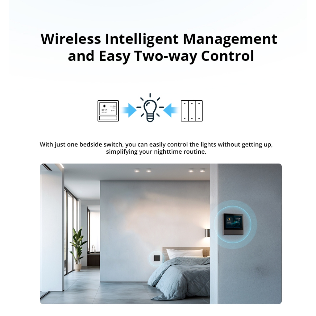 SONOFF NSPanel Smart Scene Wall Switch EU/US Type Wifi Smart Thermostat Display All-in-One Control Integrated HMI Panel Home Automation Thermostat Smart Home Works with Alexa Alice — view 4