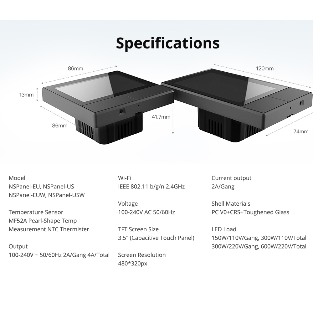 SONOFF NSPanel Smart Scene Wall Switch EU/US Type Wifi Smart Thermostat Display All-in-One Control Integrated HMI Panel Home Automation Thermostat Smart Home Works with Alexa Alice — view 8