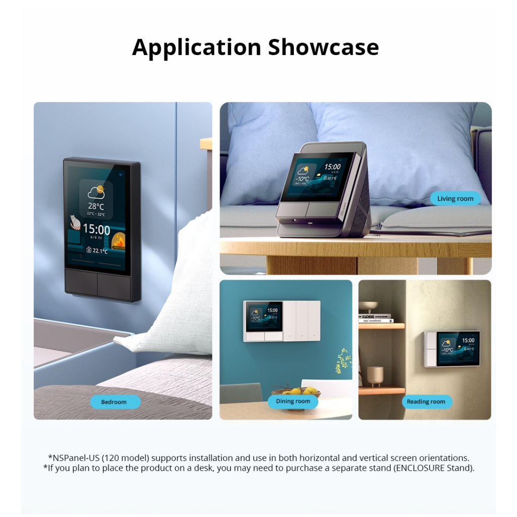 SONOFF NSPanel Smart Scene Wall Switch EU/US Type Wifi Smart Thermostat Display All-in-One Control Integrated HMI Panel Home Automation Thermostat Smart Home Works with Alexa Alice — view 5