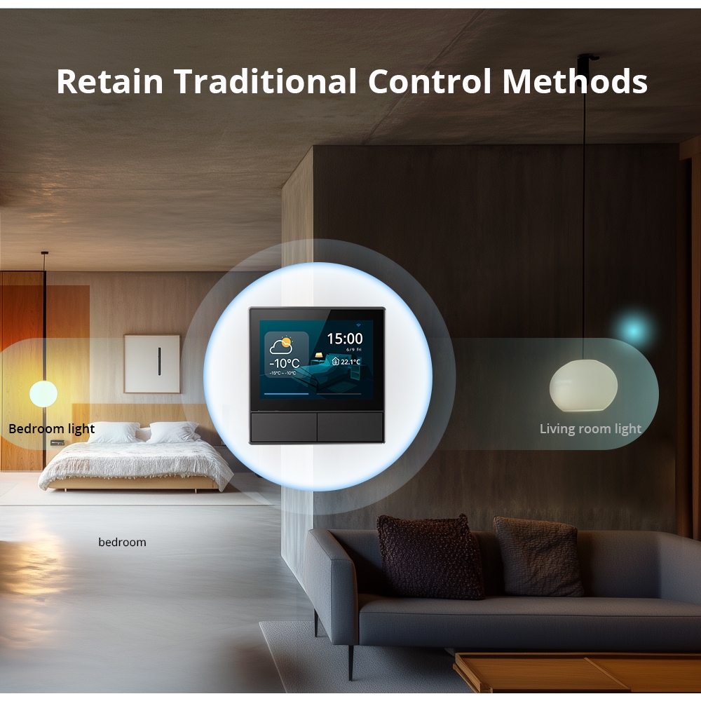 SONOFF NSPanel Smart Scene Wall Switch EU/US Type Wifi Smart Thermostat Display All-in-One Control Integrated HMI Panel Home Automation Thermostat Smart Home Works with Alexa Alice — view 2