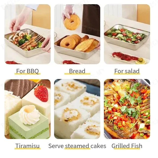 4PCS 304 Stainless Steel Box Kitchen Storage Box Fresh-keeping Box with Lid Household Refrigerator Fruit Containers Lunch Box BBQ Food Trays for Picnic - Image 7