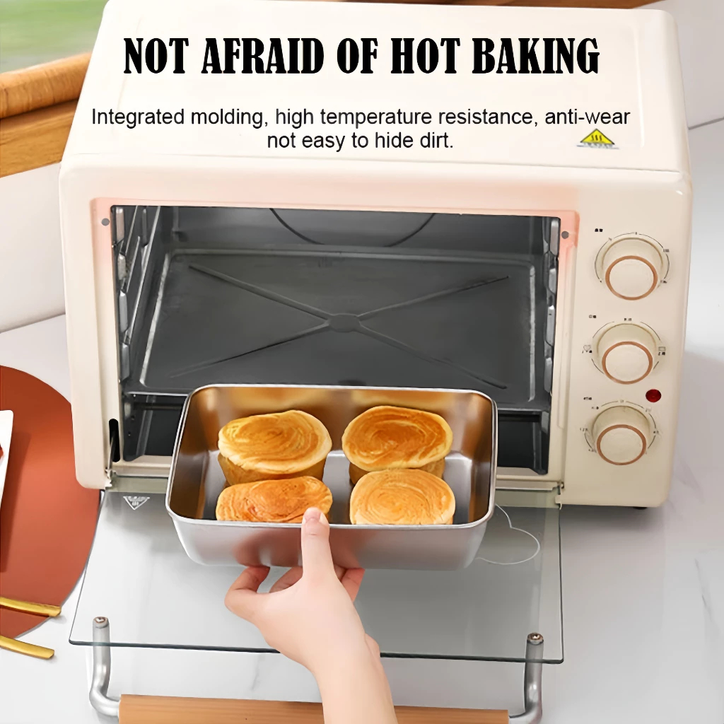 4PCS 304 Stainless Steel Box Kitchen Storage Box Fresh-keeping Box with Lid Household Refrigerator Fruit Containers Lunch Box BBQ Food Trays for Picnic - Image 4