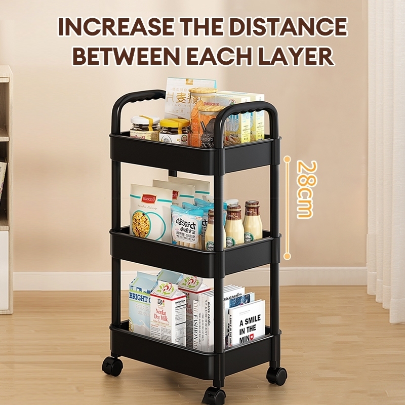 Trolley Cart Organizer 2/3/4/5 Tier Storage Organizer Moving Rack Trolley Rack Trolley Organizer Cart - Image 2