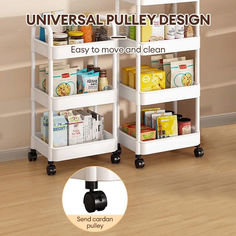 Trolley Cart Organizer 2/3/4/5 Tier Storage Organizer Moving Rack Trolley Rack Trolley Organizer Cart - Image 4