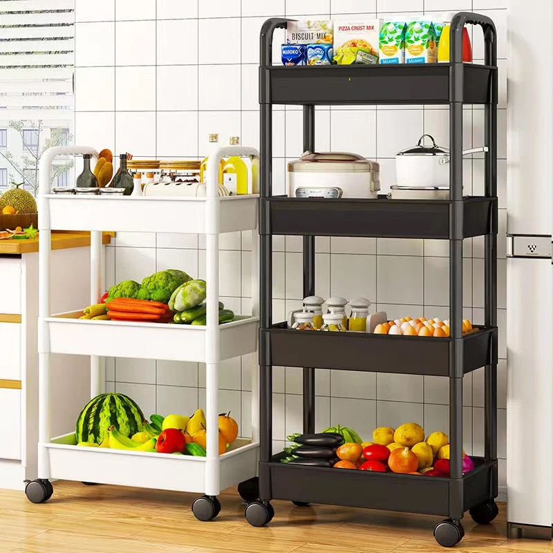 2/3/4/5 Layers Bedroom Trolley Cart Moving Rack Kitchen Storage Shelf  Cabinets Bathroom Organizer Trolley - Image 4