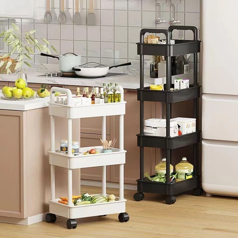 2/3/4/5 Layers Bedroom Trolley Cart Moving Rack Kitchen Storage Shelf  Cabinets Bathroom Organizer Trolley - Image 3