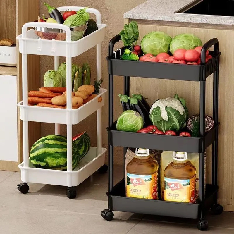 2/3/4/5 Layers Bedroom Trolley Cart Moving Rack Kitchen Storage Shelf  Cabinets Bathroom Organizer Trolley - Image 5