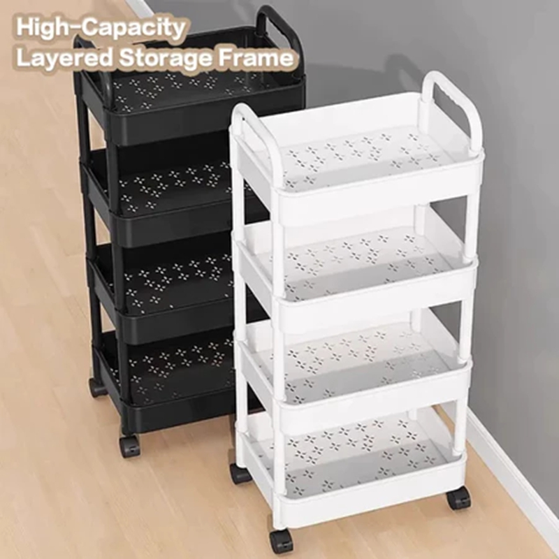 Trolley Cart Organizer 2/3/4/5 Tier Storage Organizer Moving Rack Trolley Rack Trolley Organizer Cart