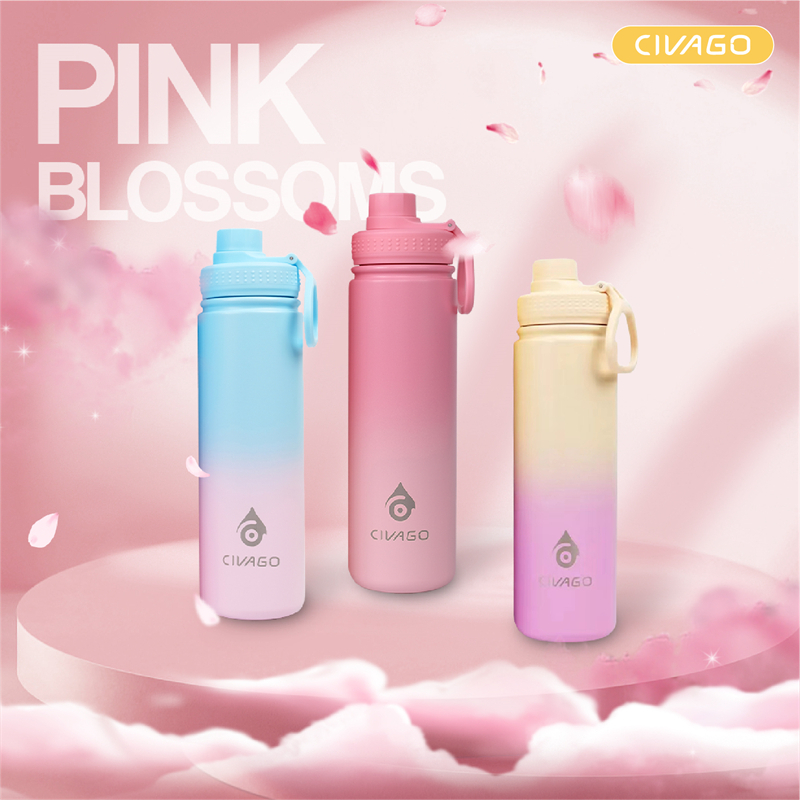CIVAGO（22oz）Wide Mouth with Sport Lid Vacuum Insulated Tumbler Hot And Cold Drinking Water Bottle - Image 3