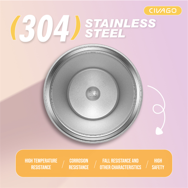 CIVAGO（22oz）Wide Mouth with Sport Lid Vacuum Insulated Tumbler Hot And Cold Drinking Water Bottle - Image 4