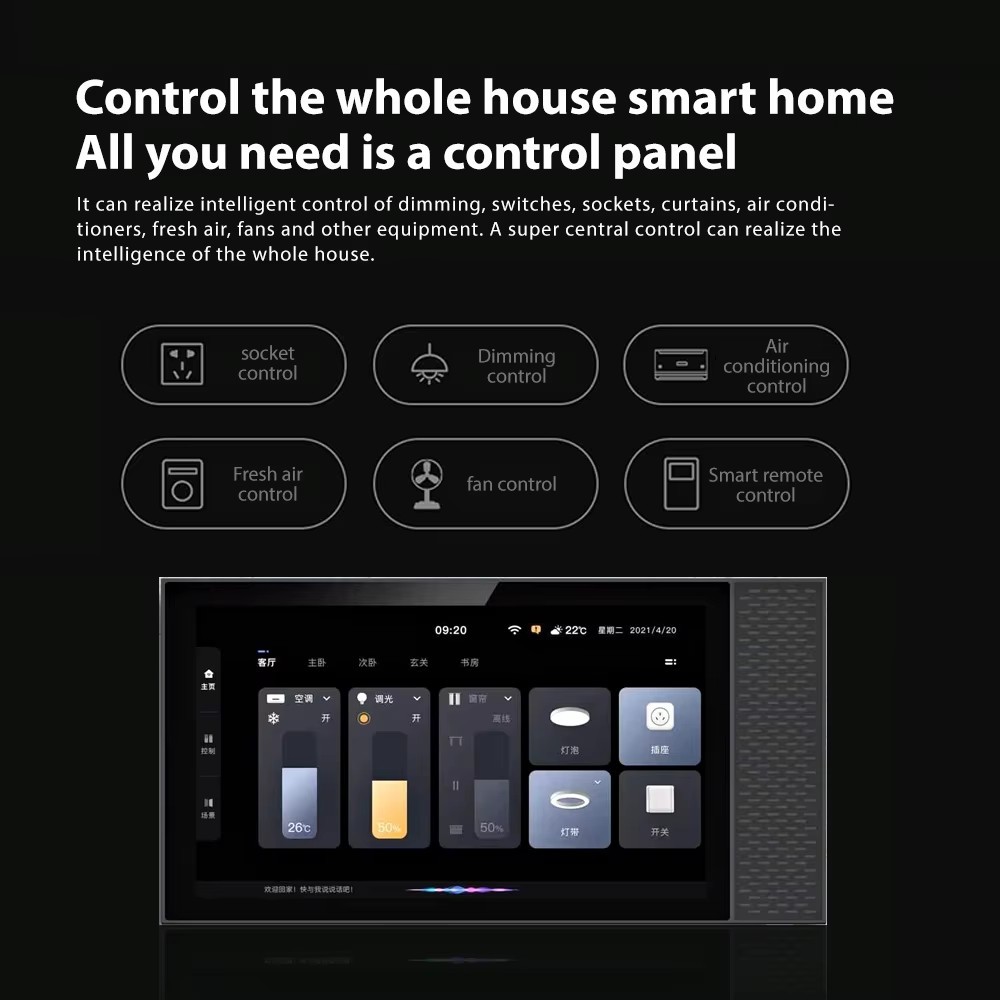 ANJIELO 6.8inch Tuya Smart Home Control Panel Controls All Tuya Smart Products Such As Home Smart Speakers and Lights Smart Home Automation — view 5