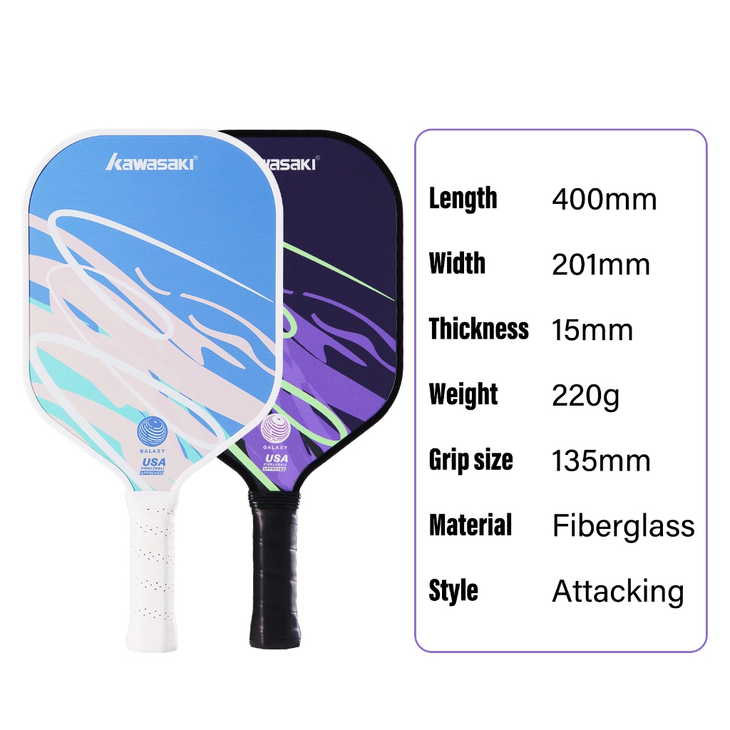 Kawasaki Pickleball Paddle GALAXY&AURORA 220g Fiberglass Pickle Racket For Beginners Attackting — view 8