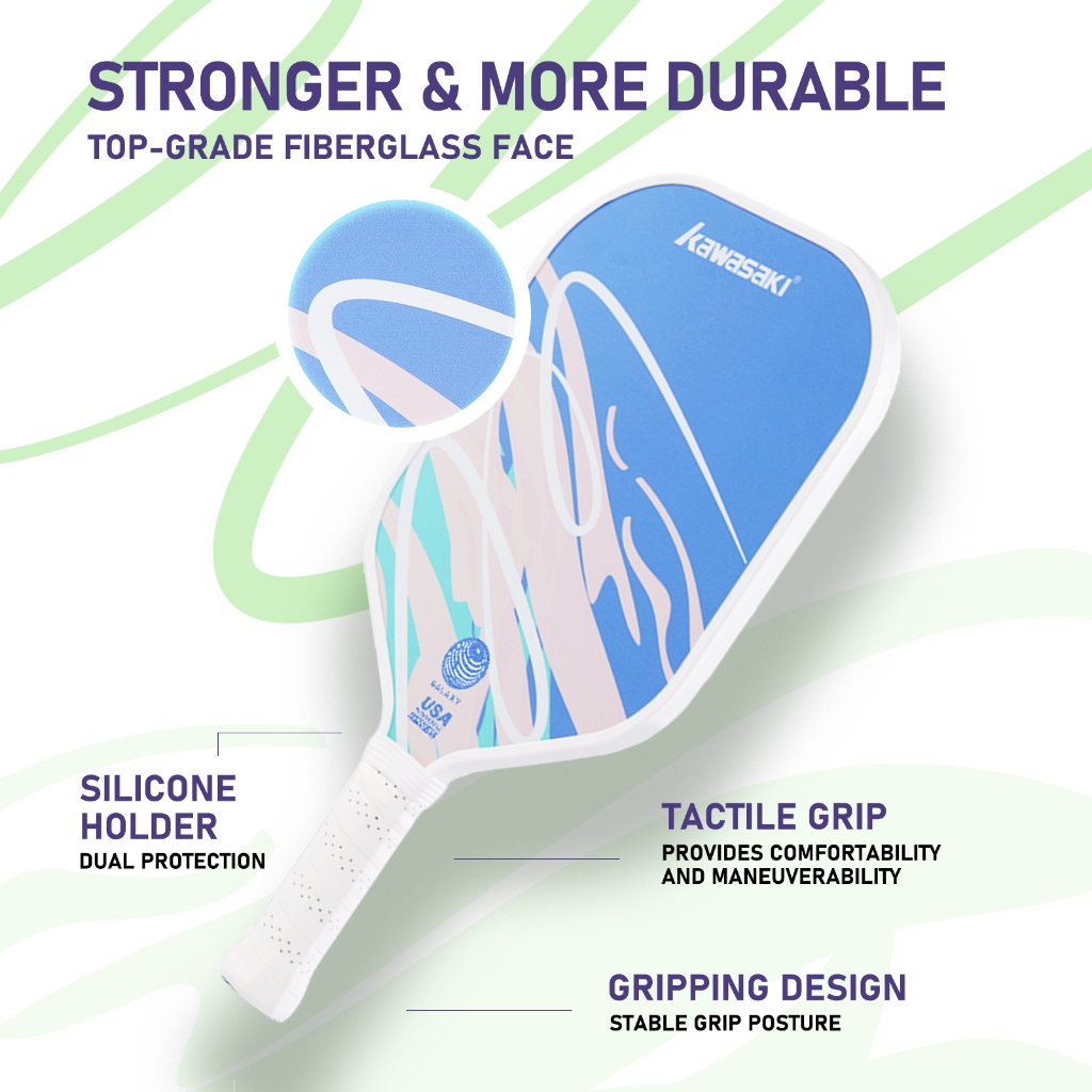 Kawasaki Pickleball Paddle GALAXY&AURORA 220g Fiberglass Pickle Racket For Beginners Attackting — view 7