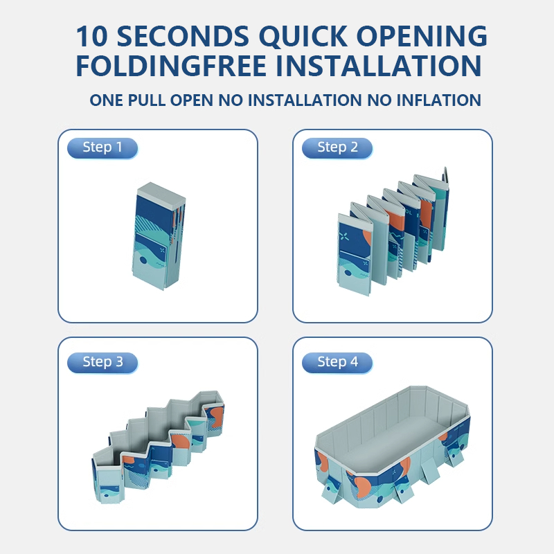 10FT Rectangular Family Pool, Non-Inflatable Foldable Easy Set Pool for Kids Adults & Pets Outdoor【COD】【Place Order & Get Instant Discount】 - Image 6