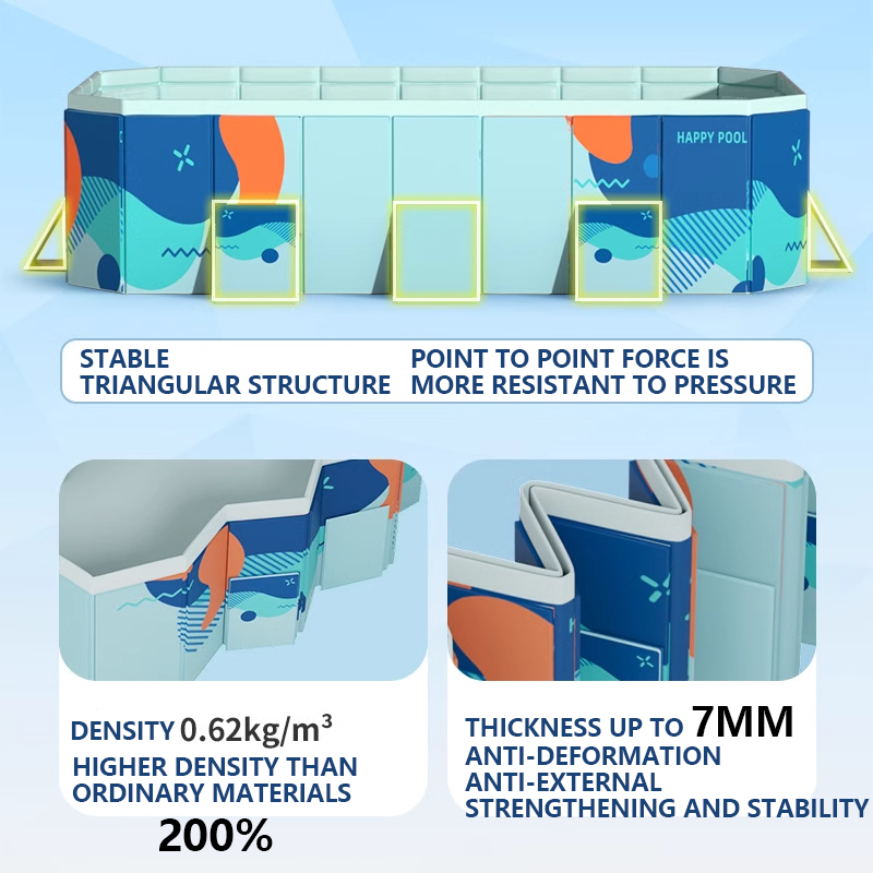 10FT Rectangular Family Pool, Non-Inflatable Foldable Easy Set Pool for Kids Adults & Pets Outdoor【COD】【Place Order & Get Instant Discount】 - Image 5