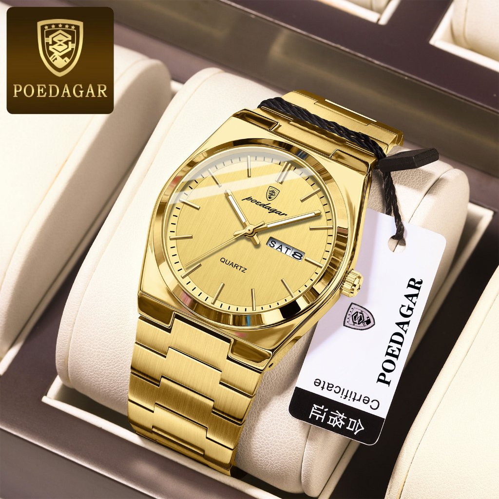 POEDAGAR New Watch For Men Waterproof Original Stainless Steel Relo Luminous Fashion Mens Watches - Image 8