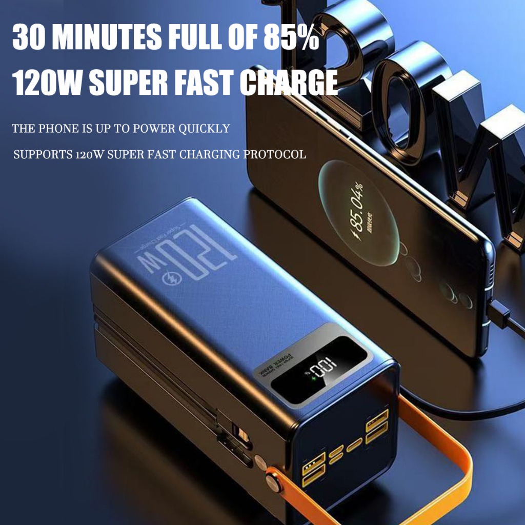 【80000mah】100% powerbank original Charge once, use for 365 days Heavy charging treasure with LED lights Powerbank Original Fast Charging. — view 2
