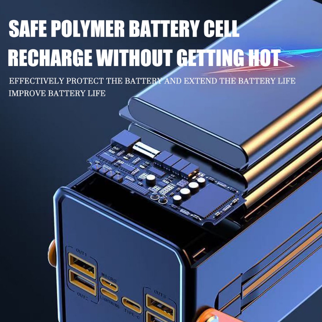 【80000mah】100% powerbank original Charge once, use for 365 days Heavy charging treasure with LED lights Powerbank Original Fast Charging. — view 6