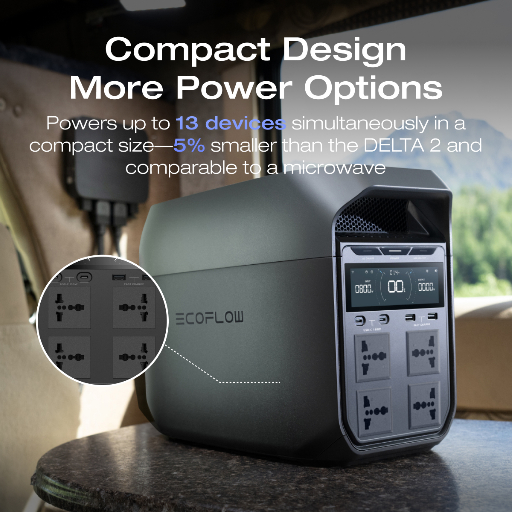 EcoFlow Portable Power Station DELTA 3, 1024Wh LFP Battery Solar Generator with UPS for Home Backup, Camping RV — view 6
