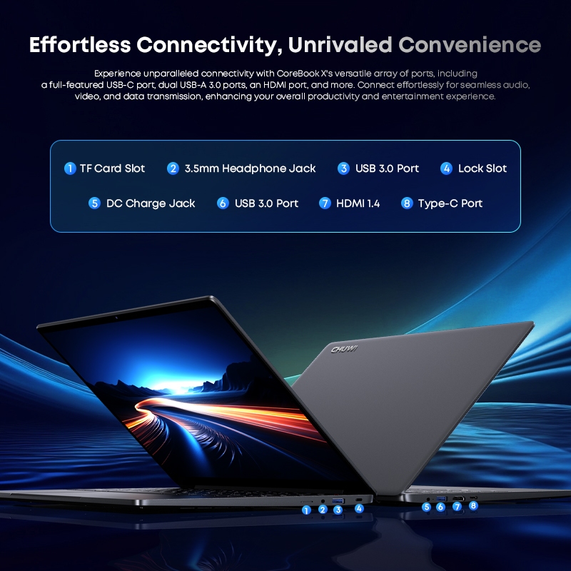 Chuwi Corebook X 2025 Laptop R5-7430U/i9-13900H 8Cores 14 inch FHD IPS Screen 32+1TB SSD WIFI 6 Windows 11 Gaming NoteBook PC - Image 5