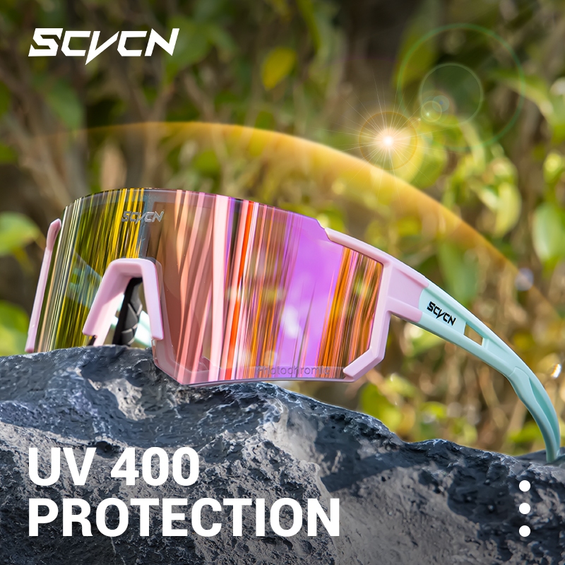 SCVCN Photochromic Sunglasses Cycling Glasses Outdoor Cycling Road Mountain Bike Glasses Men and Women Casual Hiking Windproof - Image 4