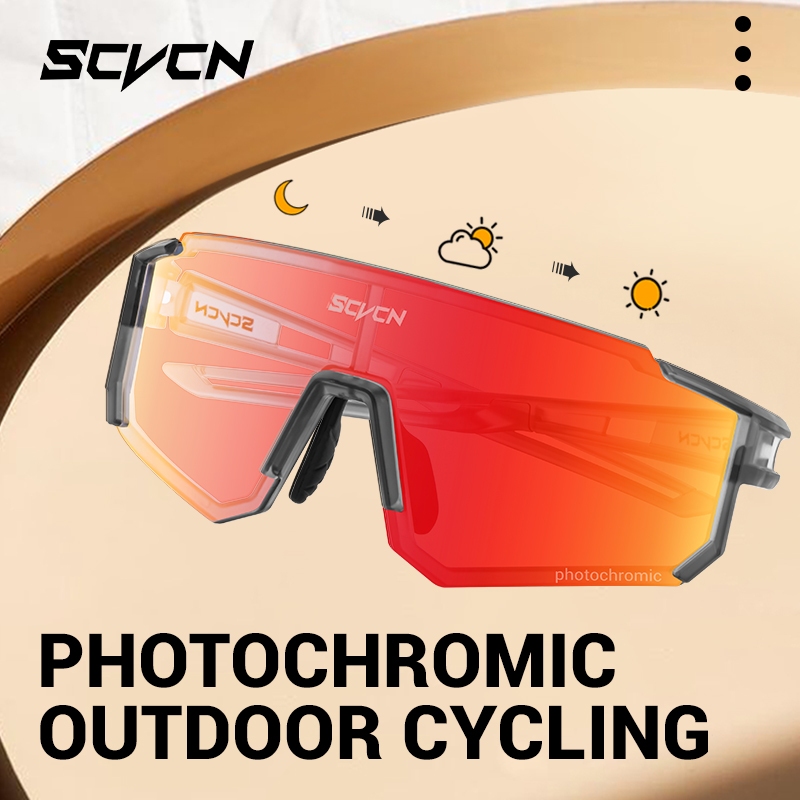 SCVCN Photochromic Sunglasses Cycling Glasses Outdoor Cycling Road Mountain Bike Glasses Men and Women Casual Hiking Windproof - Image 6