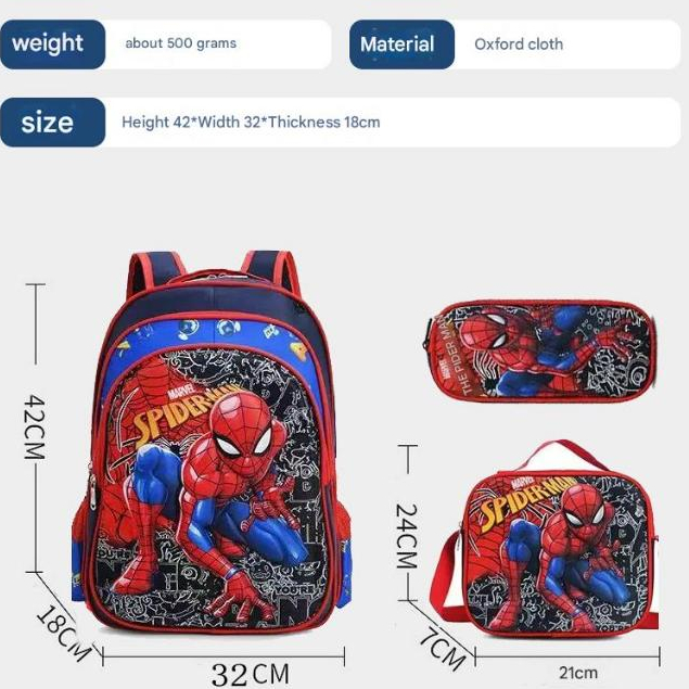 New Primary School Student Trolley Schoolbag Three-piece Set Backpack + Backpack + Pencil Case — view 7