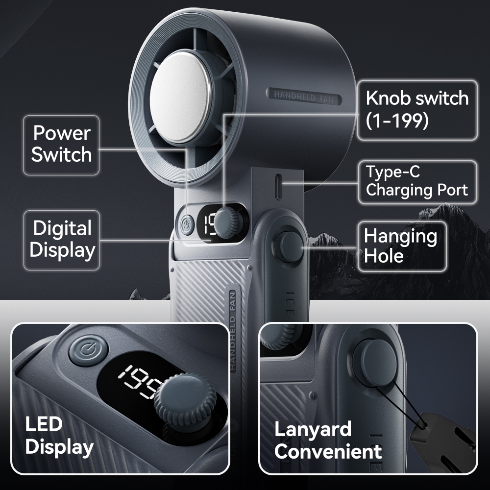 【Free Gift】Jamay F5 PRO Handheld Fan SuperconductingCooling 8000mAh Large Battery 135° FoldableAngle LED Display 199-speed Adjustment - Image 8