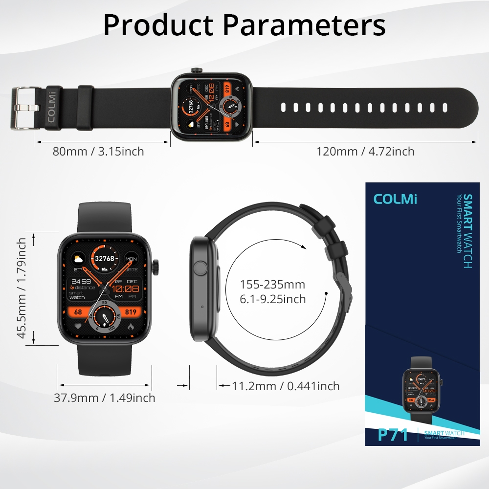 COLMI P71 Smart Watch Women Bluetooth Calling IP68 Waterproof Long Battery Life Blood Pressure Calculator - Image 8