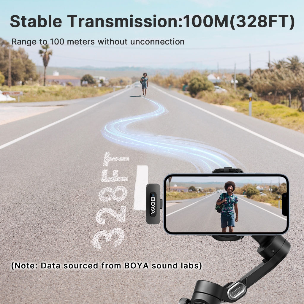 BOYA BY-V1/V2 Wireless Microphone Lapel Noise Cancelling Mic for Vlogging iPhone Android - Image 4