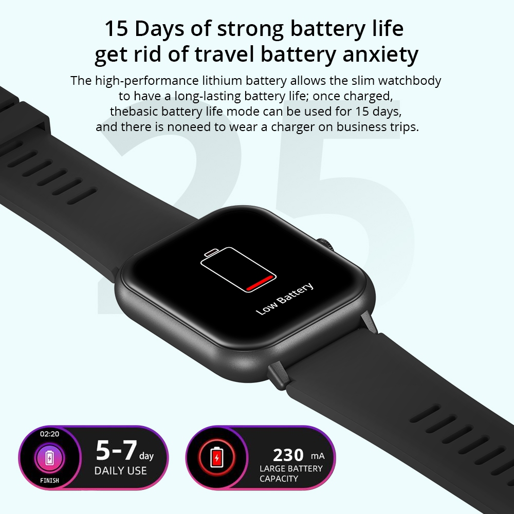 COLMI P20 PLUS SmartWatch Bluetooth Call IP68 Waterproof Heart Rate blood pressure Customize wallpaper Calculator - Image 5