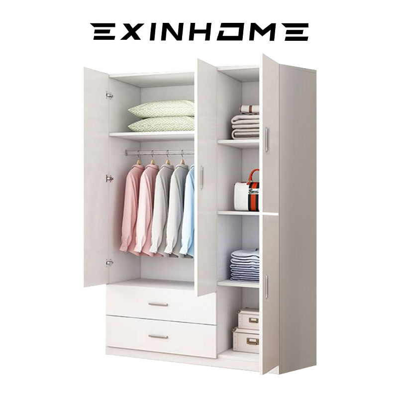EXINHOME Cabinet For Clothes Wardrobe Small Home Bedroom Simple Modern Cabinet Storage Rental Room