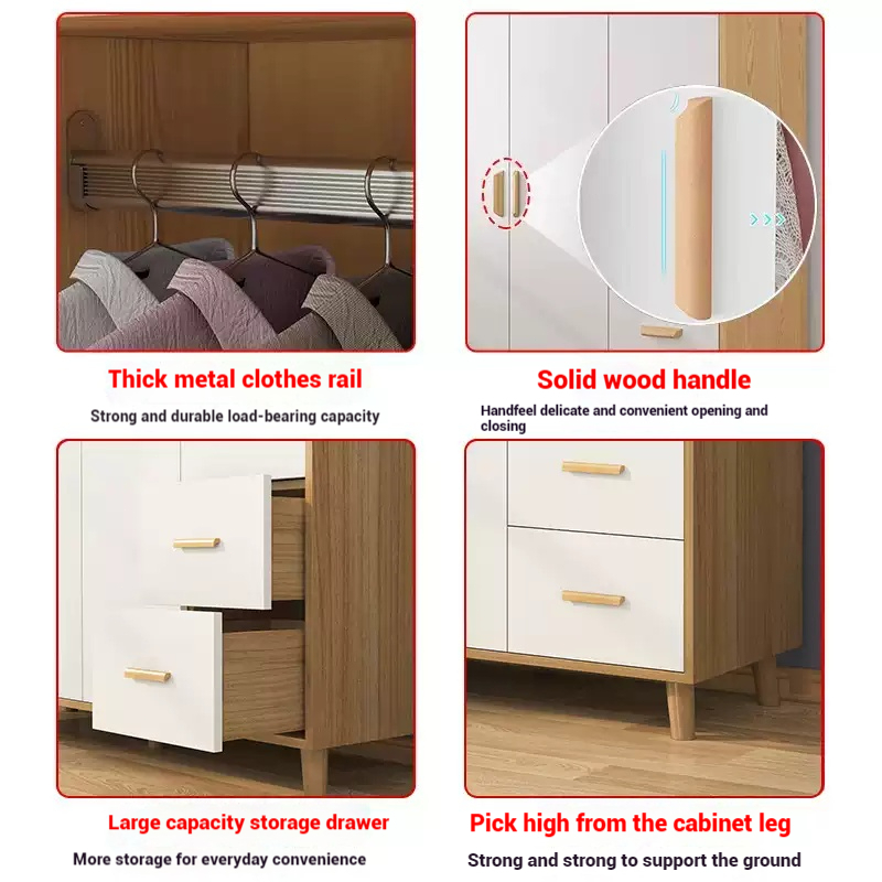 EXINHOME Cabinet For Clothes Wardrobe Small Home Bedroom Simple Modern Cabinet Storage Rental Room - Image 7