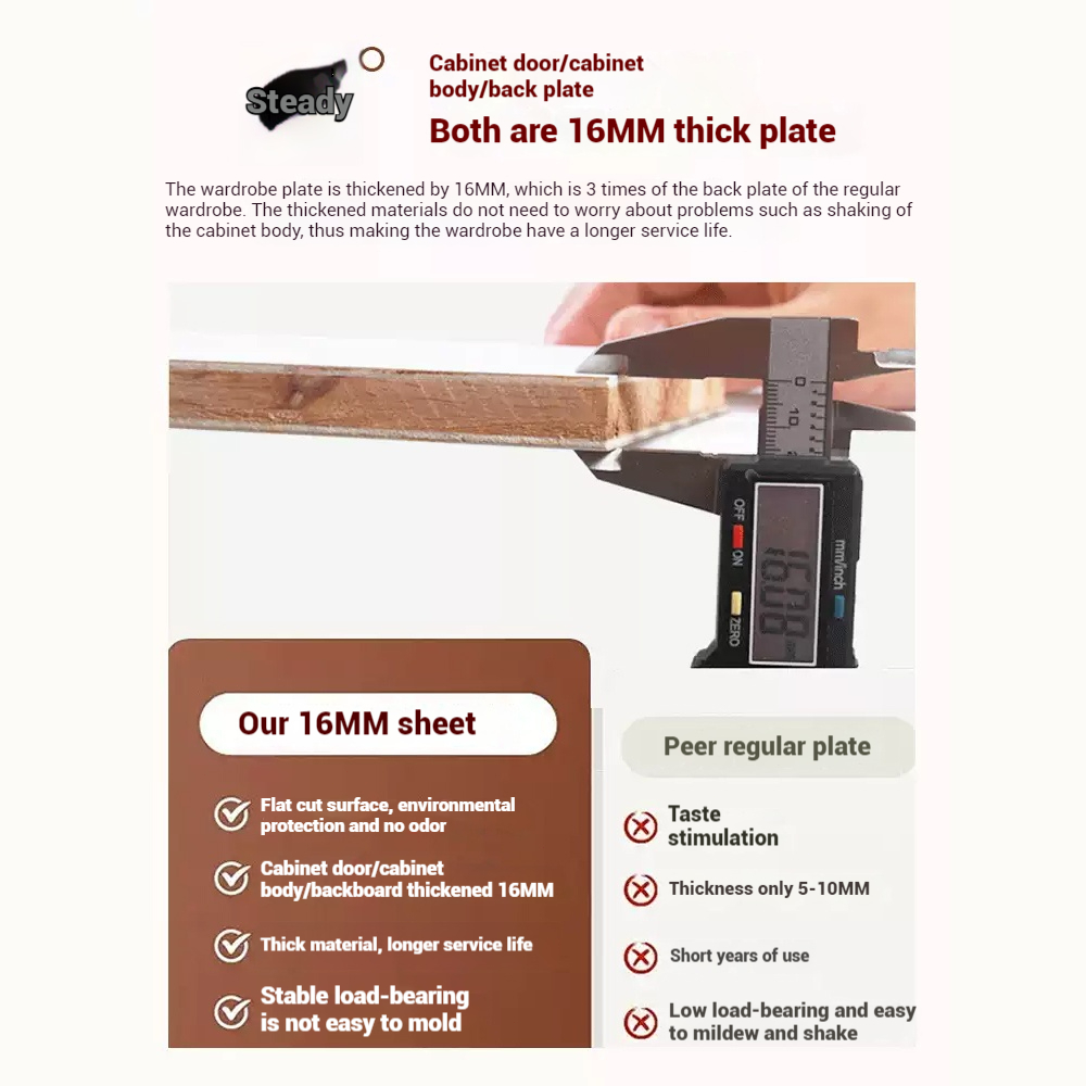 EXINHOME Cabinet For Clothes Wardrobe Small Home Bedroom Simple Modern Cabinet Storage Rental Room - Image 3