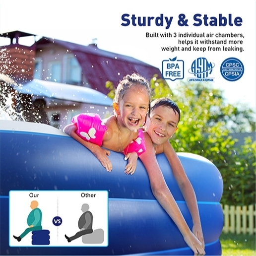 Inflatable Swimming Pool Kids Swimming Pool Baby Swimming Pool Air Pump Family Size Swimming 3.05M/2.1M/1.8M pool Pool Baby Swimming Pool Family Size Swimming - Image 5