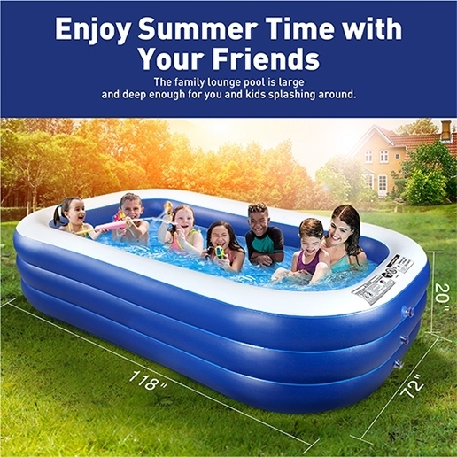 Inflatable Swimming Pool Kids Swimming Pool Baby Swimming Pool Air Pump Family Size Swimming 3.05M/2.1M/1.8M pool Pool Baby Swimming Pool Family Size Swimming - Image 7