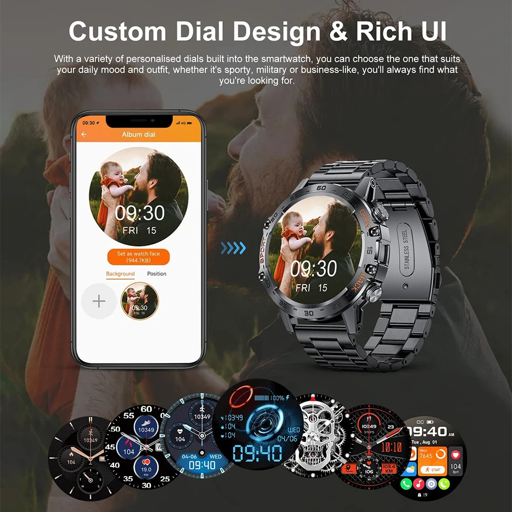 LIGE BT Call Smart Watch Original  Men 100+ Sports Multifunction Fitness Watches IP67 waterproof Smartwatch For Android iOS 400mAh K52 - Image 6