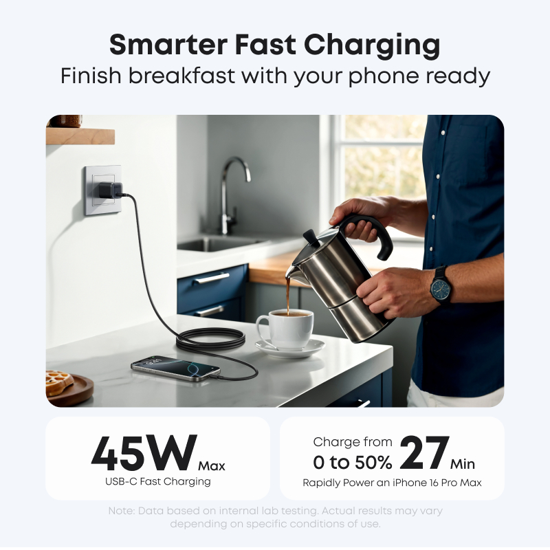 ANKER Nano 45W Type C Charger Fast Charging, Compact and Foldable Plug USB C Charger Block for Samsung Galaxy A2692 — view 3