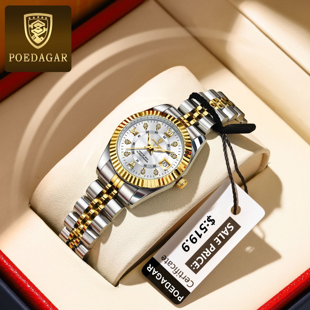 POEDAGAR Luxury Watch For Woman Waterproof Original Calendar Luminous With Box Gift Ladies Watches - Image 5