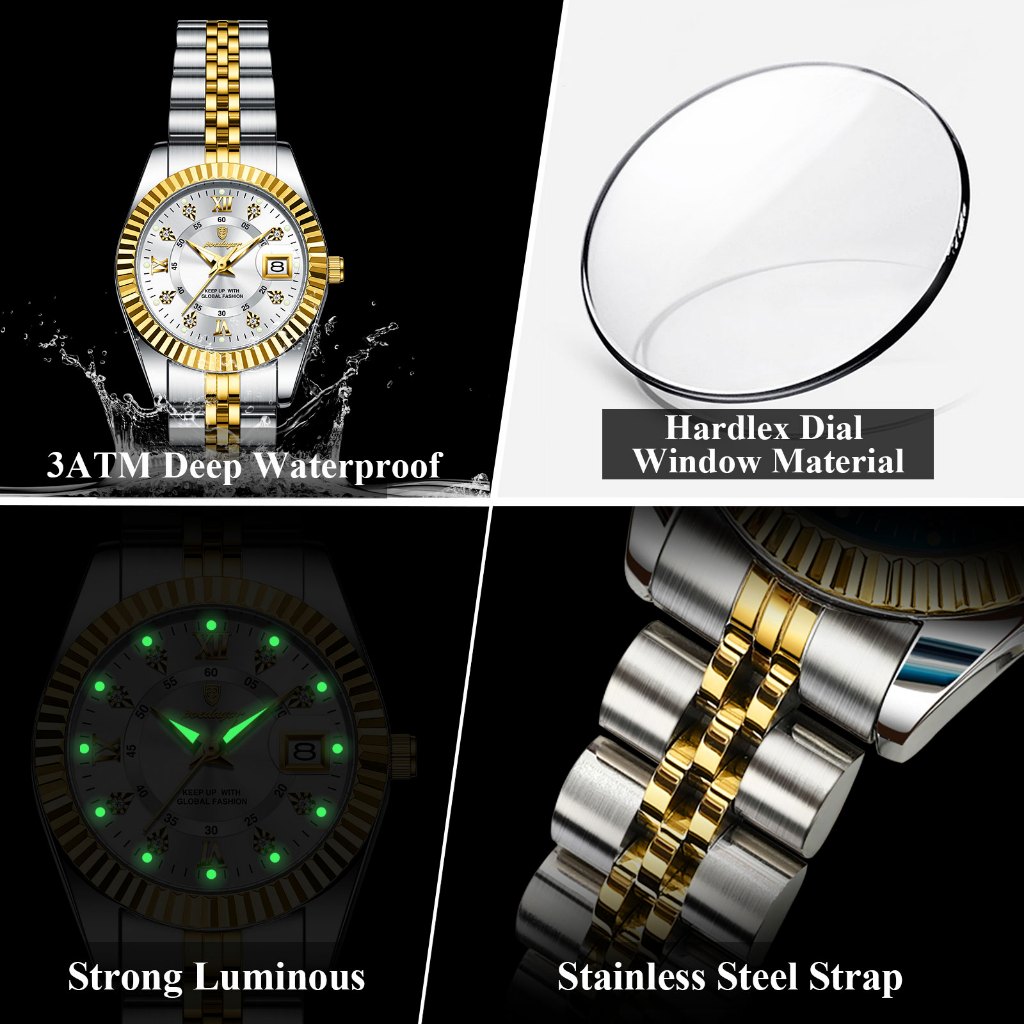 POEDAGAR Luxury Watch For Woman Waterproof Original Calendar Luminous With Box Gift Ladies Watches - Image 4