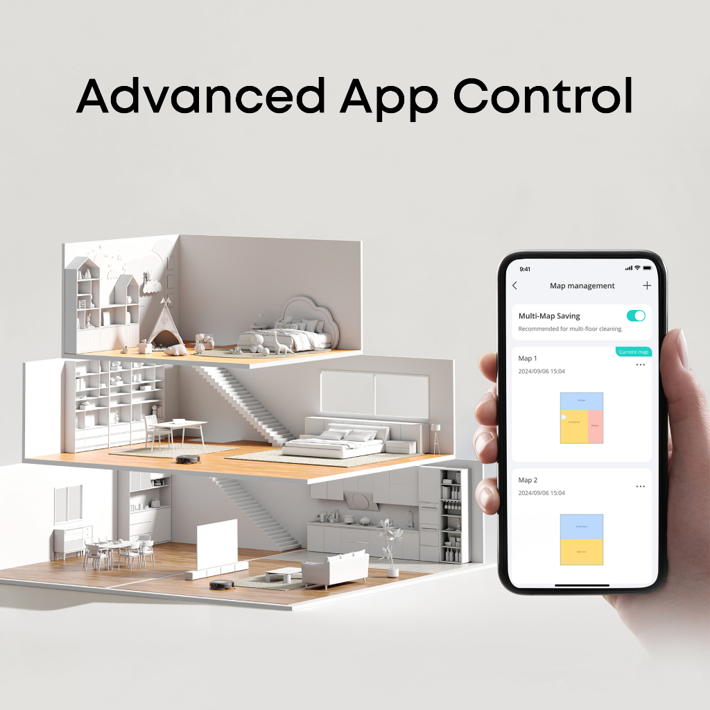 eufy Robot Vacuum Omni C20, 7000 Pa Powerful Suction, 3.35-Inch Ultra-Slim Body, Self Emptying, Auto Mop Washing and Auto Drying for Hands-free Cleaning, All-in-One Station - Image 6